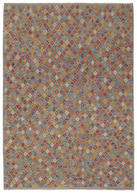  Kelim Afghan Old Style Matot 202X292 Ruskea/Tummanpunainen Carpetvista