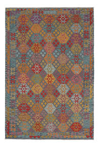 絨毯 オリエンタル キリム アフガン オールド スタイル 202X306 茶色/ダークレッド (ウール, アフガニスタン)