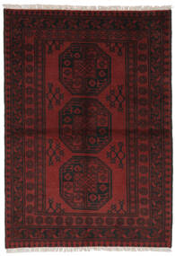  Afghan Fine Matot 100X146 Villamatto Musta/Tummanpunainen Pieni Matto Carpetvista