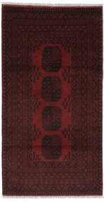  102X196 Afghan Fine Teppich Schwarz/Dunkelrot Afghanistan Carpetvista