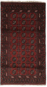 97X180 Afghan Fine Vloerkleed Oosters Zwart/Donkerrood (Wol, Afghanistan) Carpetvista
