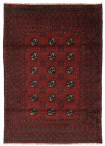  Afghan Fine Matot 125X176 Musta/Tummanpunainen Carpetvista