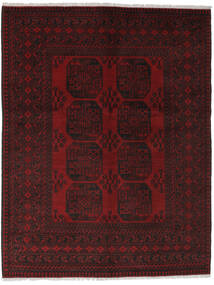  Afghan Fine Matot 154X196 Villamatto Musta/Tummanpunainen Pieni Matto Carpetvista