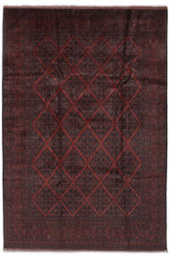 絨毯 オリエンタル アフガン Khal Mohammadi 198X301 ブラック/ダークレッド (ウール, アフガニスタン)