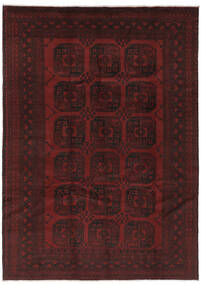 196X285 Afghan Fine Rug Oriental Black/Dark Red (Wool, Afghanistan) Carpetvista