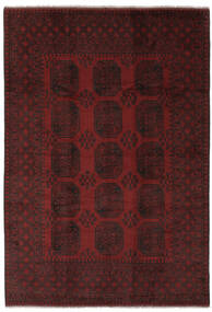 197X288 Afghan Fine Teppe Orientalsk Svart/Mørk Rød (Ull, Afghanistan) Carpetvista