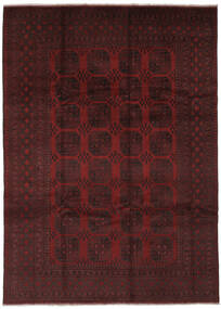  Orientalsk Afghan Fine Tæppe 244X344 Sort/Mørkerød Uld, Afghanistan Carpetvista