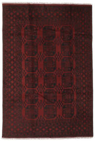 189X282 Afghan Fine Rug Oriental Black/Dark Red (Wool, Afghanistan) Carpetvista