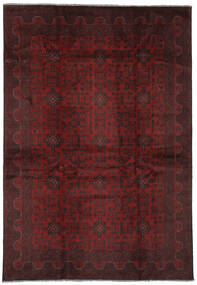 201X290 絨毯 オリエンタル アフガン Khal Mohammadi ブラック/ダークレッド (ウール, アフガニスタン) Carpetvista