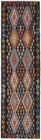  Kelim Afghan Old Style Matot 83X283 Musta/Ruskea Carpetvista