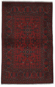 95X155 Afghan Khal Mohammadi Teppe Orientalsk Svart/Mørk Rød (Ull, Afghanistan) Carpetvista