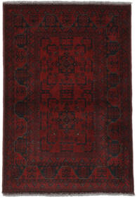  アフガン Khal Mohammadi 絨毯 98X150 ウール ブラック/ダークレッド 小 Carpetvista