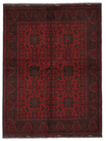 152X193 絨毯 オリエンタル アフガン Khal Mohammadi ブラック/ダークレッド (ウール, アフガニスタン) Carpetvista