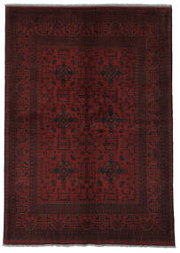 Tappeto Orientale Afghan Khal Mohammadi 144X197 Nero/Rosso Scuro (Lana, Afghanistan)