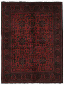 Tapis D'orient Afghan Khal Mohammadi 147X192 Noir/Rouge Foncé (Laine, Afghanistan)