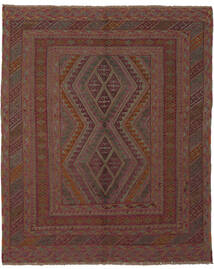 150X185 Tapis D'orient Kilim Golbarjasta Noir/Rouge Foncé (Laine, Afghanistan) Carpetvista