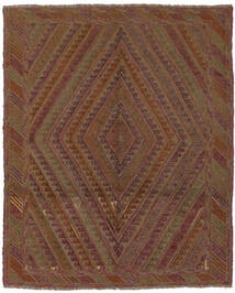 Kelim Golbarjasta Teppich 145X180 Braun/Dunkelrot Wolle, Afghanistan Carpetvista