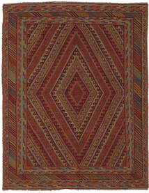 157X195 Kelim Golbarjasta Teppich Orientalischer Schwarz/Dunkelrot (Wolle, Afghanistan) Carpetvista