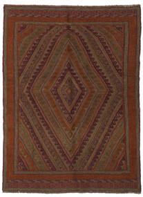 143X190 絨毯 キリム ゴルバリヤスタ オリエンタル ブラック/ダークレッド (ウール, アフガニスタン) Carpetvista
