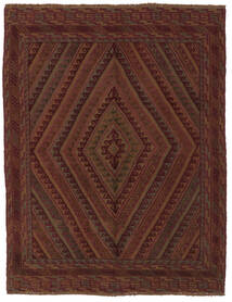 絨毯 オリエンタル キリム ゴルバリヤスタ 153X188 ブラック/ダークレッド (ウール, アフガニスタン)