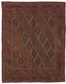 148X187 Tapis Kilim Golbarjasta D'orient Noir/Marron (Laine, Afghanistan) Carpetvista