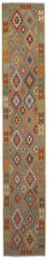  Kilim Afghan Old Style Alfombra 84X488 De Lana Marrón/Rojo Oscuro Pequeño Carpetvista