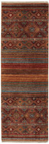 86X255 絨毯 Shabargan モダン 廊下 カーペット ダークレッド/ブラック (ウール, アフガニスタン) Carpetvista