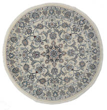  Ø 150 Nain Rug Oriental Round Dark Grey/Grey (Wool, Persia/Iran) Carpetvista