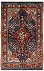Golpayegan Teppich 134X209 Schwarz/Dunkelrot Wolle, Persien/Iran Carpetvista