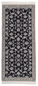 87X199 絨毯 オリエンタル ナイン Fine 9La 廊下 カーペット ブラック/グレー (ウール, ペルシャ/イラン) Carpetvista