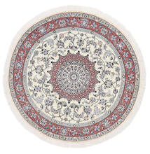  Ø 148 Dywan Orientalny Nain Fine 9La Okrągły Szary/Beżowy (Wełna, Persja/Iran) Carpetvista