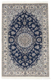 130X203 絨毯 ナイン Fine 9La オリエンタル ブラック/ダークグレー (ウール, ペルシャ/イラン) Carpetvista