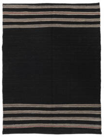 Kilim Modern Rug 128X170 Black/Brown Wool, Afghanistan Carpetvista