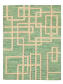 絨毯 キリム モダン 161X207 グリーン/オレンジ (ウール, アフガニスタン)