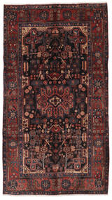 156X280 絨毯 オリエンタル ナハバンド 廊下 カーペット ブラック/ダークレッド (ウール, ペルシャ/イラン) Carpetvista