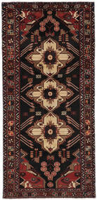  Hamadan Rug 144X307 Persian Wool Black/Dark Red Small Carpetvista