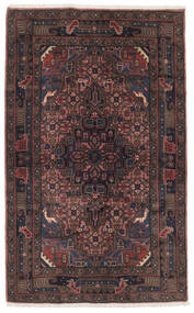 絨毯 ハマダン 100X160 ブラック/ダークレッド (ウール, ペルシャ/イラン)