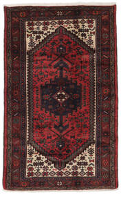 Dywan Hamadan 102X160 Czarny/Ciemnoczerwony (Wełna, Persja/Iran)
