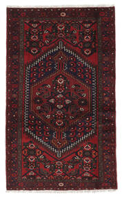 Tapis Hamadan 96X158 Noir/Rouge Foncé (Laine, Perse/Iran)
