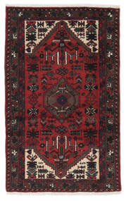 Tapete Hamadã 89X144 Preto/Vermelho Escuro (Lã, Pérsia/Irão)