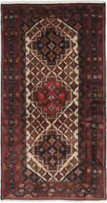  Hamadan Rug 98X188 Persian Wool Black/Dark Red Small Carpetvista