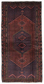 105X207 Hamadan Teppich Orientalischer Schwarz/Dunkelrot (Wolle, Persien/Iran) Carpetvista