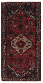 102X195 Hamadan Teppich Orientalischer Schwarz/Dunkelrot (Wolle, Persien/Iran) Carpetvista