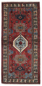 絨毯 ペルシャ ハマダン 103X214 ブラック/ダークレッド (ウール, ペルシャ/イラン)