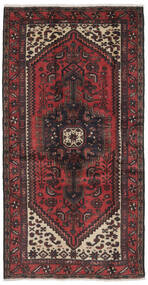 101X190 Tapete Hamadã Oriental Preto/Vermelho Escuro (Lã, Pérsia/Irão) Carpetvista