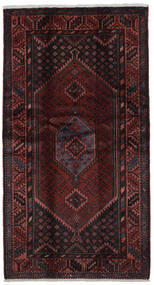 107X200 Hamadan Teppich Orientalischer Schwarz/Dunkelrot (Wolle, Persien/Iran) Carpetvista