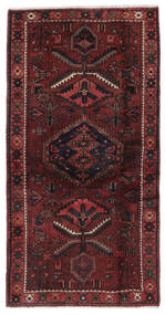 絨毯 ハマダン 106X210 ブラック/ダークレッド (ウール, ペルシャ/イラン)