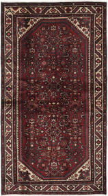 絨毯 ハマダン 108X198 ブラック/ダークレッド (ウール, ペルシャ/イラン)