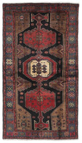 Hamadan Teppich 104X191 Schwarz/Dunkelrot Wolle, Persien/Iran Carpetvista