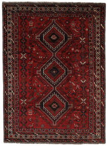  Orientalsk Shiraz Teppe 218X291 Svart/Mørk Rød (Ull, Persia/Iran)